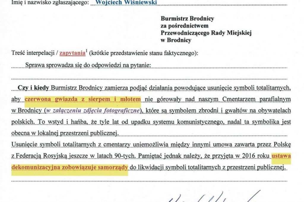 Brodnica. Radny chce usunięcia sowieckiej gwiazdy, sierpa i młota. 
