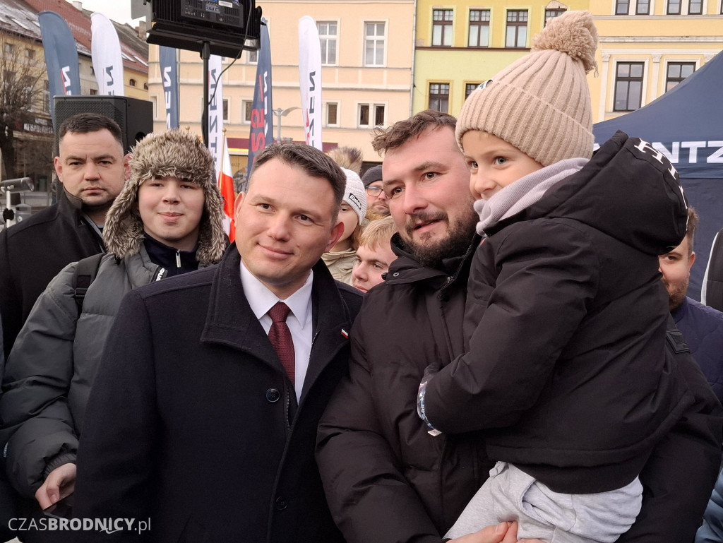 Sławomir Mentzen na Dużym Rynku w Brodnicy