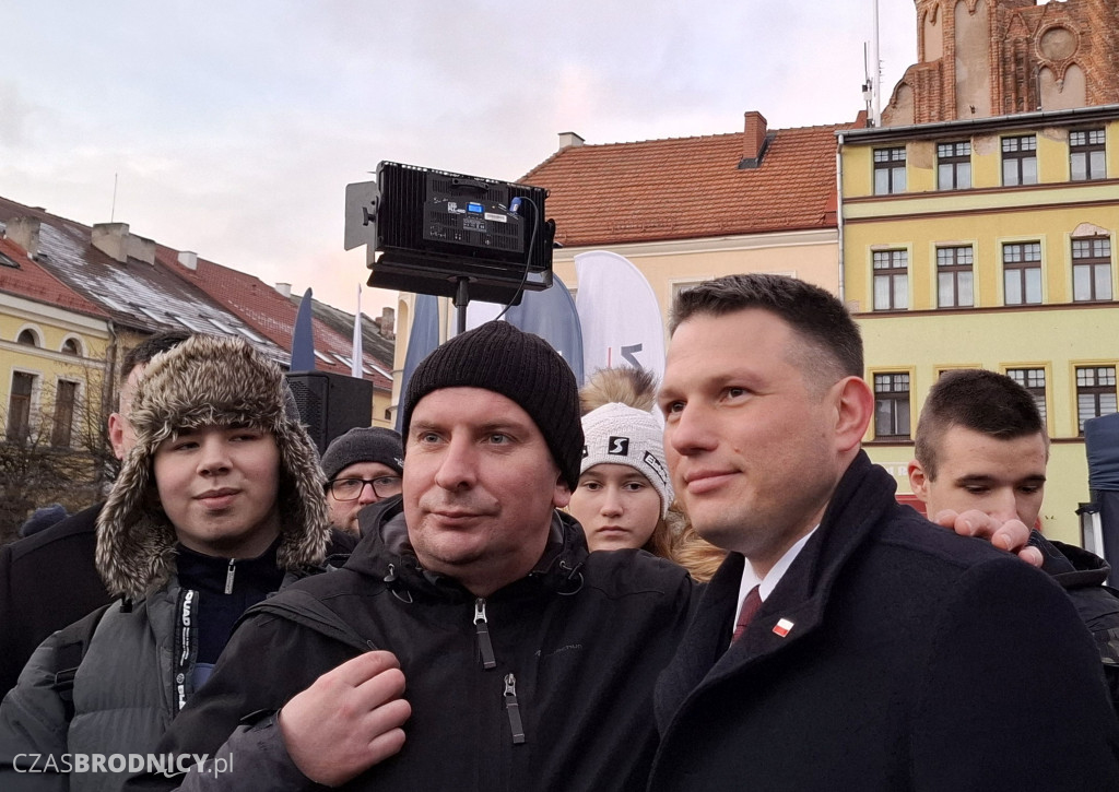 Sławomir Mentzen na Dużym Rynku w Brodnicy