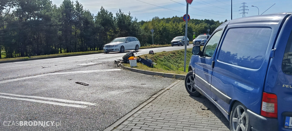 Brodnica. Zderzenie motocykla z autem na obwodnicy
