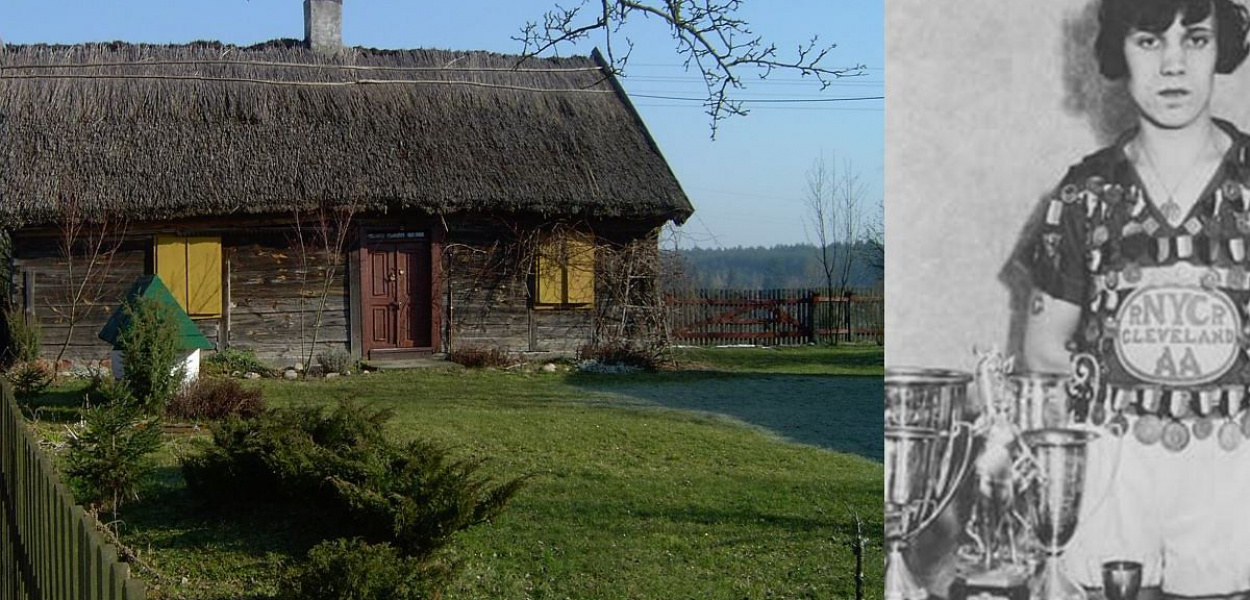 Foto (Archiwum): Z lewej: tak dziś wygląda rodzinny dom Stanisławy Walasiewiczówny w Wierzchowni. Z prawej: 
Stanisława Walasiewiczówna u szczytu swej kariery zdobyła olimpijskie złoto i biła rekordy świata