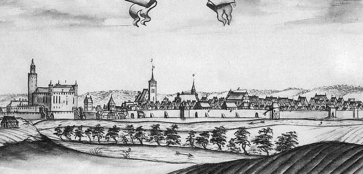 Brodnica - miasto od zachodu w latach 1738-1745 na rysunku Georga Friedricha Steinera. Foto: Fotopolska.Eu