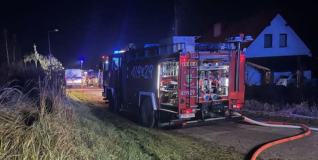 Brodnica i okolice. Pożar domu. W ogniu panele fotowoltaiczne