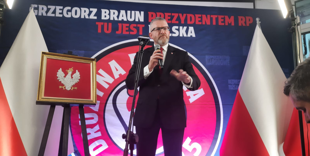 Grzegorz Braun w Brodnicy /fot. Janusz Kowalski/