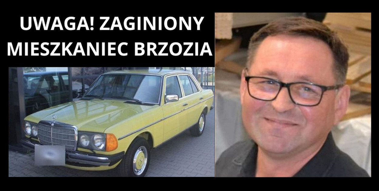 Zaginiony Tomasz Nizgorski i jego auto /fot. Policja i FB rodziny zaginionego/ 