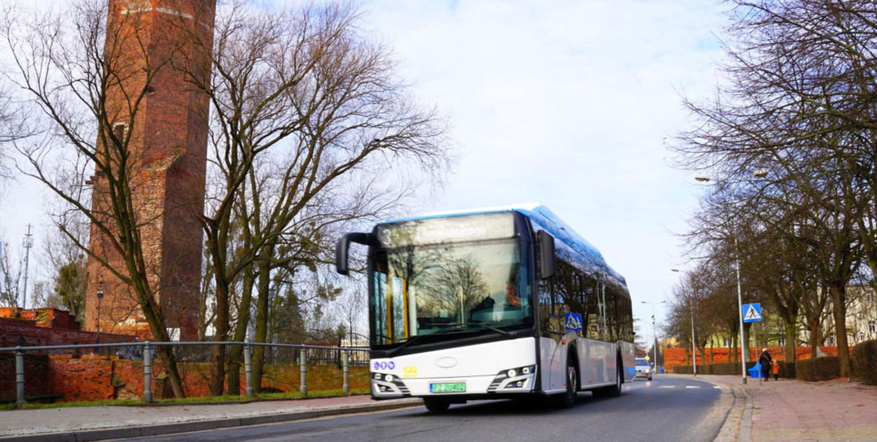 Fot. UM Brodnica: Taki autobus formy Solaris był testowany w Brodnicy w lutym 2024 roku. 